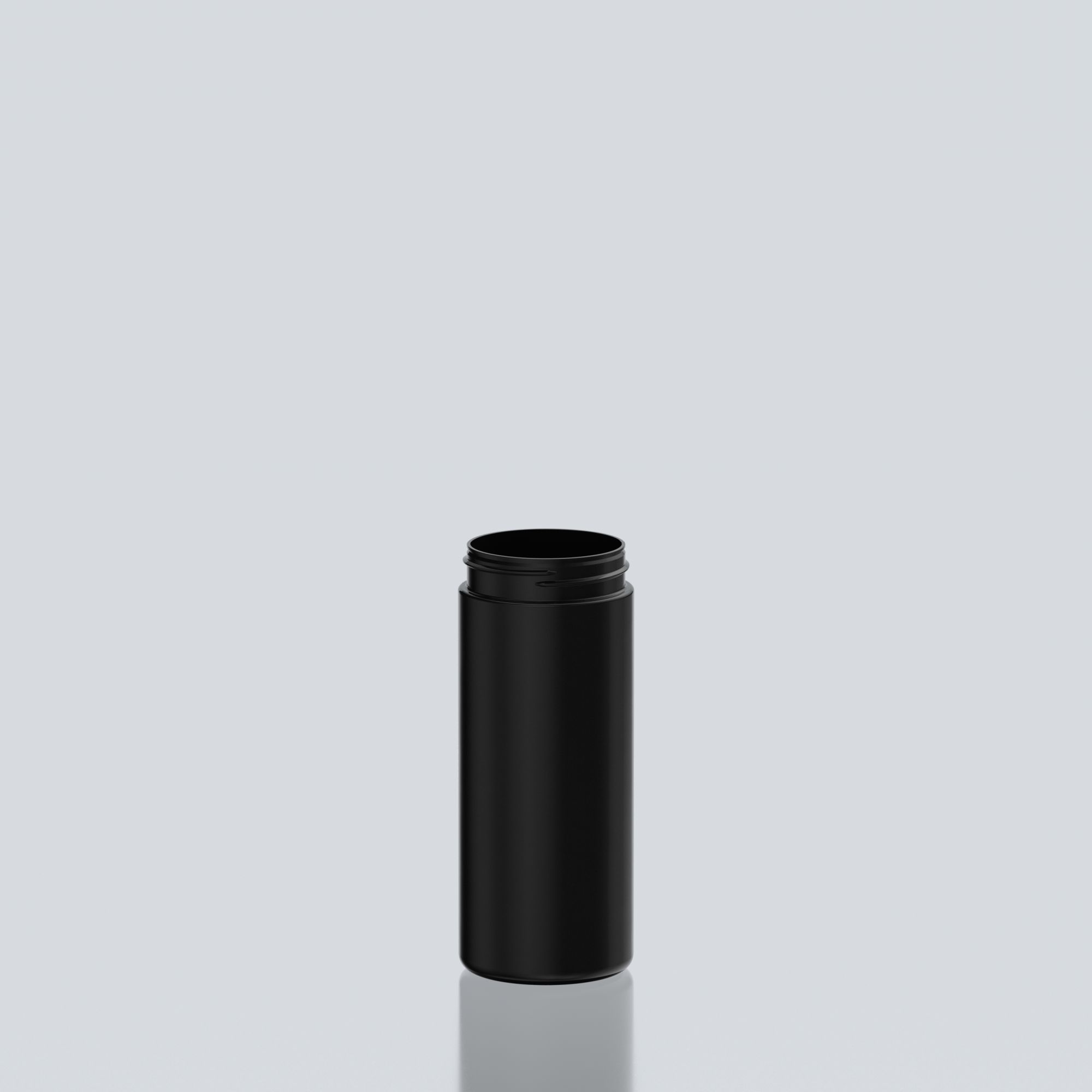 500ml Straight Cylindrical PET Jar 63SP400 - 63SP400 - Black