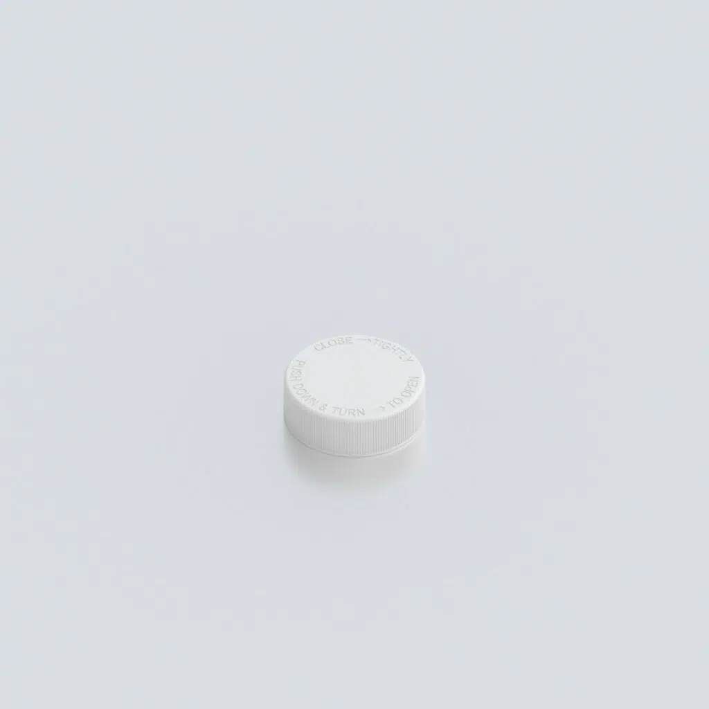 45SP400 Child resistant closure, debossed logo (CRC) - Wit